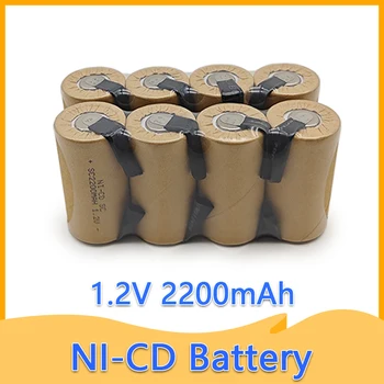1.2 V Baterija SC Įkrovimo Baterija (akumuliatorius 1.2 V, 2200mAh Sub C NI-CD Ląstelių Suvirinimo Skirtukus, Elektriniai Gręžimo Atsuktuvas 