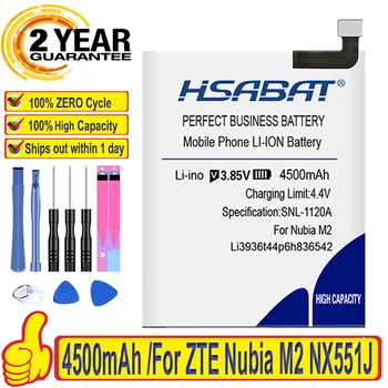 100% Originalus HSABAT 4500mAh Li3936t44p6h836542 Baterija ZTE Nubija M2 NX551J Nubija M2 Dual SIM, Nubija M2 Dual SIM TD-LTE