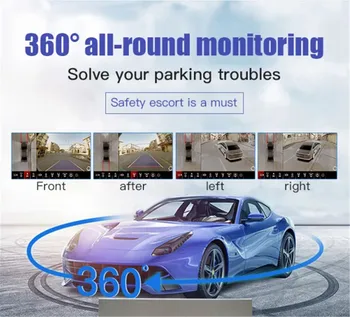 1080p 360°Erdvinis Vaizdas Automobilių Kameros laipsnį Už Jeep Grand Cherokee Panoraminis kairės dešinės priekinės galinės Kameros Automobilio Stereo GPS