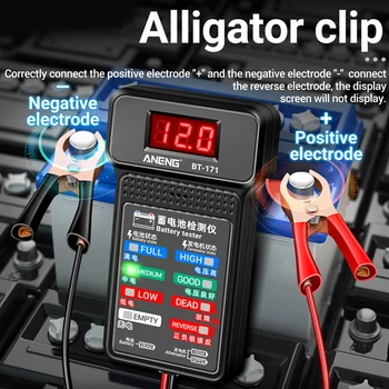 12V Akumuliatoriaus Testeris Skaitmeninis LED Automatinis Baterijos Analizatorius Stebėti Paleidimo Įkrovimo Sistemos Testeris Automobilio Akumuliatoriaus Tikrintuvas Diagnostikos Įrankis