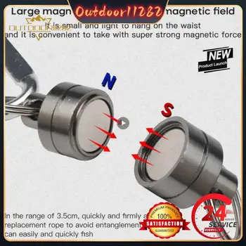 1~10VNT Stiprus Magnetai, Magnetinio Laidos Įrašą Ju Laikiklį Su Žvejybos Įrankis Apvynioti Virvelę Carabine Greitai Sagtis Anti-Drop Virvė