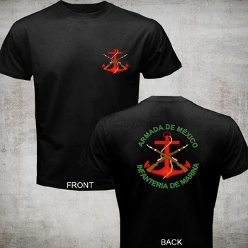 2020 Mados Armada de Mexico Infanteria de Marina Meksikos karinio jūrų Laivyno Armijos black marškinėliai 2 pusių Tee marškinėliai