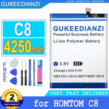 4250mAh Originnal GUKEEDIANZI Bateriją už Homtom C8 Išmanųjį telefoną Didelės Galios Bateria su Nemokama ToolsTracking Skaičius