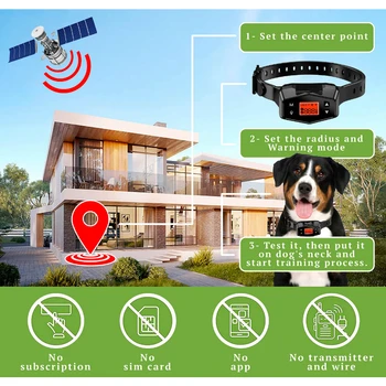 Belaidžio GPS Šunų Sekimo Apykaklės Lauko Šuo Elektrinė Tvora Sistema Smart Šoko Šunų Mokymo Vandeniui Saugos Pet Antkaklis Šunims