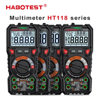 HABOTEST HT118A/C/D 6000 Skaičiuoja HT118E 20000 Skaičiuoja Skaitmeninis Multimetras NCV Hz Ūkio RMS AC/DC Aukštos Tiksliai Multimetro Testeris
