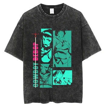 Harajuku Vintage Plauti T-shirt Anime Kaubojus Bebop Atsitiktinis O-Kaklo, 100% Medvilnės, trumpomis Rankovėmis Unisex Marškinėliai Harajuku Vintage Plauti T-shirt Anime Kaubojus Bebop Atsitiktinis O-Kaklo, 100% Medvilnės, trumpomis Rankovėmis Unisex Marškinėliai 2