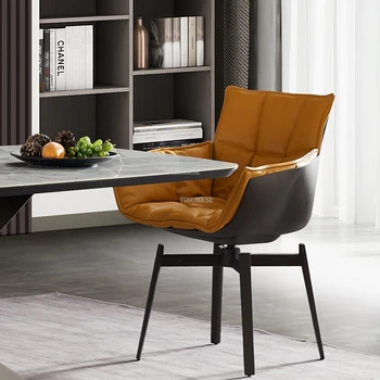 Italijos Šviesos Prabanga Valgomojo Kėdės Dizainerio Fotelis Modernus Restoranas Baldai Laisvalaikio Swivel Fotelis Namų Valgomasis Kėdė Z
