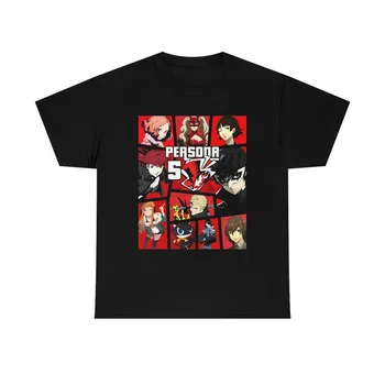Japonų Anime Persona P5 T-Shirt Makoto Niijima Ann Takamaki Žaidimų Marškinėliai Atsitiktinis Mados Įgulos Kaklo Vyrai Moterys ES Dydžio marškinėlius