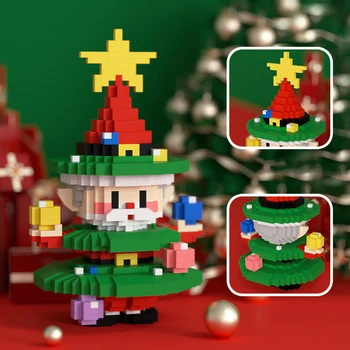 Kawaii Kalėdų Eglutė Micro Blokai Surinkto Modelio Santa Claus Pav Mini Plytų Žaislai, Kalėdų Dovanos Vaikams