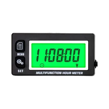 LCD Skaitmeninis Hourmeter Tachometras, Variklio Termometras Keičiamų Laikrodis Motociklas KETURRATIS, Marine Valčių Variklių Benzinas