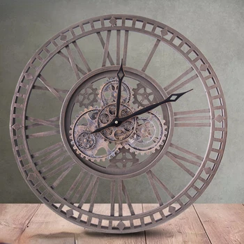 Mechaninė Retro Stiliaus Pavarų Sieninis Laikrodis Europos Metalo Meno Silent Sieninis Laikrodis Kambarį Apdaila Kūrybos Rodykle