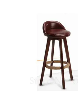 Medžio masyvo baras, kėdės, modernaus minimalistinio aukštų baro kėdžių, namų baro taburetės registratūra kasos kėdė, baro kėdė