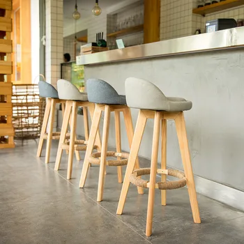 Medžio masyvo retro baro kėdės, modernaus minimalistinio pieno arbata parduotuvė aukštos kėdės, kėdžių, buitinės sukasi kūrybos aukštos baro kėdės