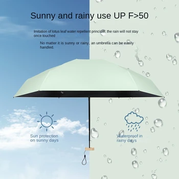 Mini 5 Veidrodėliai Saulės, Skėtis, skėtį nuo saulės, kremo nuo Saulės, Mažas, Nešiojamas, Lietaus ar Blizgesį