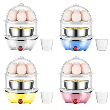 Mini Kiaušinių Virimo Aparatas Daugiafunkcinis 2-Sluoksnis Kiaušiniai Brakonierius Automatinis Maitinimo Išjungimas JAV Kištukas su Matavimo Puodelis Virtuvės Dalykėlių