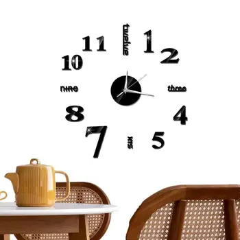 Modernus 3D Sienos Laikrodis, Veidrodis, Sienų Lipdukai Nuimamas Lipnios Meno Sieniniai Laikrodžiai 