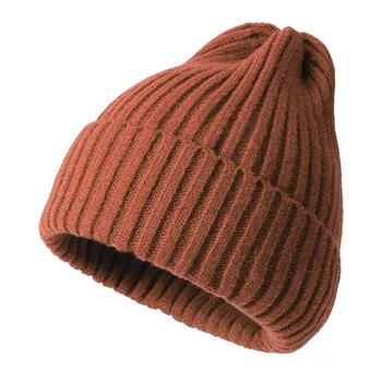 Moterų, Vyrų Megztas Žiemos Mados Spalvos Juostele Spausdinti Dryžuotas Skrybėlės Pūkų Kamuoliuką Meškėnas, Šiltas Slidinėjimo Kepurė Šilta Kepurė