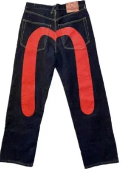 Naujas Amerikos Aukštosios Gatvės Mados Big M Print Jeans Moterų Y2K Harajuku Atsitiktinis Tiesiai Baggy Jeans Punk Rock High Waisted Džinsai