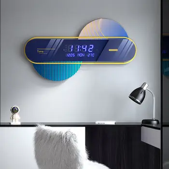 Naujas elektroninis laikrodis apdailos laikrodis sieninis laikrodis kambarį namuose mados šviesos prabangus modernaus minimalistinio sieninis laikrodis