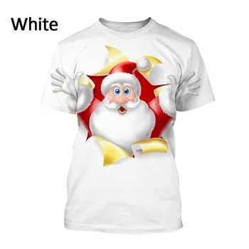 Naujas Mados Kalėdų Senelis Kalėdų Dekoravimo Kalėdų Eglutė 3D Dizaino, Print T-shirt