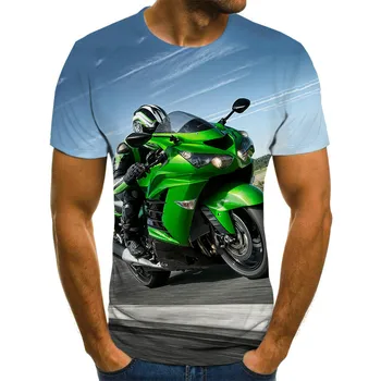 Nauji vyriški Laisvalaikio Lauko Sporto 3D Spausdinimo Motociklo Asmeninį Drabužių Trumpas Rankovėmis Vasaros Mados Gatvė Viršuje T-shirt.