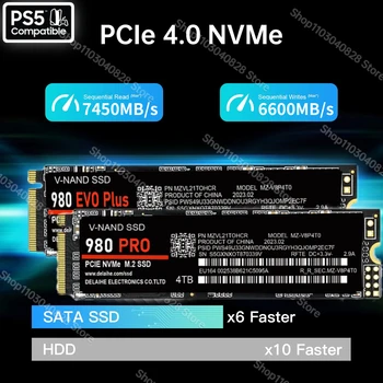 NVME M2 SSD 7400 Mb/s 4TB 2TB 1 TB 512 GB PCIe 4.0x4 2280 Heatsink SSD Nmve Vidaus Kietajame Diske PS5 Nešiojamojo KOMPIUTERIO