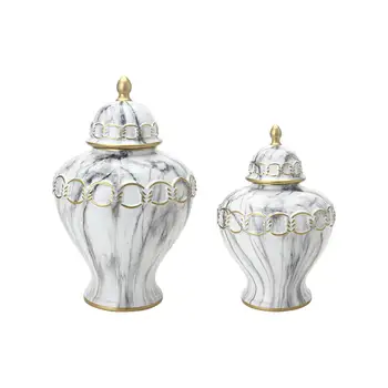 Porceliano Gėlių Vaza Imbieras Stiklainis su Dangteliu Marmuro Modelis Bauda Kūrinys, Elegantiškas Universalus Rankdarbių už Valgomojo Stalai