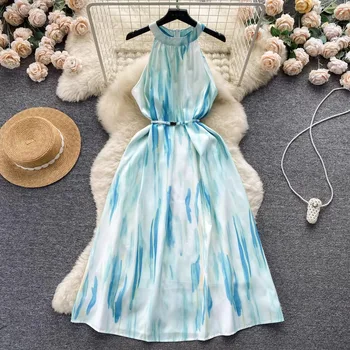 Prancūzijos Paplūdimio Elegantiškos Ponios Suknelės Rankovių Apynasrio Gėlių Spausdinti Vestidos Vasaros Pašaukimas Liesas Moteris Suknelė Dropshipping