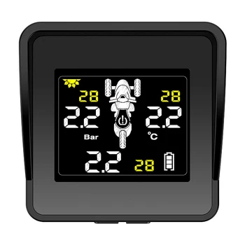Saulės Belaidžio Padangų Slėgio Stebėjimo Sistema Motociklo TPMS Padangų Slėgio Monitorius LCD Ekranas 3 Išorinių Jutiklių