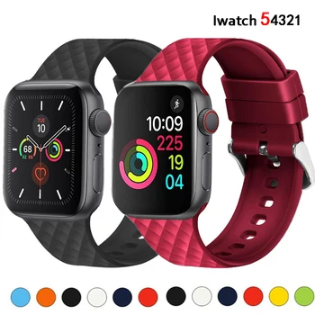 Silikono Dirželis apple watch band 44mm 40mm 7 45mm 41mm gumos tekstūros watchband apyrankę iWatch 