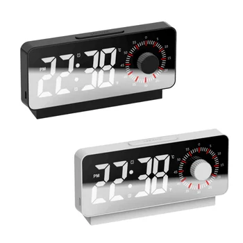 Skaitmeninis Laikrodis-Žadintuvas su Matomas Laikmatis, Temperatūros Data Rankenėlę Atbulinis Stalo Laikrodis, Dvigubo Žadintuvo Naktinis Režimas, LED Skaitmeninis Laikrodis