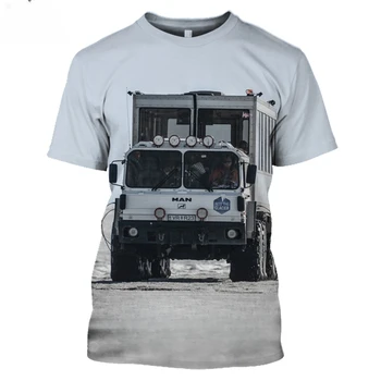 Trumpas Rankovės Automobilių Sunkiųjų Sunkvežimių 3D Atspausdintas Vyrų ir Moterų Vasaros Atsitiktinis Mados Negabaritinių marškinėliai Viršų