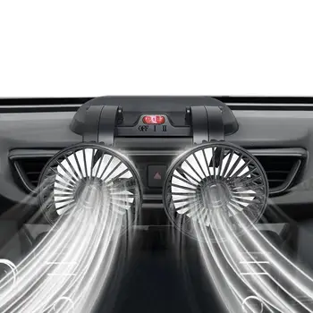 Ventiliatorius Automobilio USB Elektros 12V/24V Automobilinis Aušinimo Ventiliatorius Su 360 Laipsnių Pasukti Dual Galvos Galingas Tylus Transporto priemonių Gerbėjas Automobilių Sunkvežimis