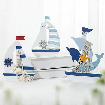 Viduržemio Jūros Regiono Stiliaus Kūrybos Miniatiūrų Burlaivis Figūrėlės Ornamentu Mediniai Jūros Vėjo Laivo Modelį, Namų Dekoravimo Reikmenys Amatai