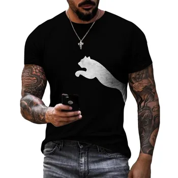 Vyriški vasaros brand T-shirt apvalus kaklas trumpas rankovėmis marškinėliai, 3D, madingi, spausdintą modelio, negabaritinių, retro patogiai