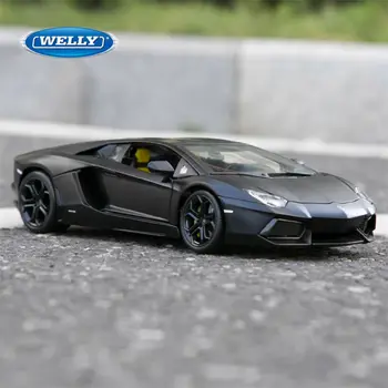 WELLY 1:36 Lamborghini Aventador LP700-4 Lieti Lenktynių Automobilio Modelį Diecast Metal Žaislas Sporto Automobilio Modelio Surinkimo Vaikų Žaislas Dovana