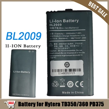 Įkrovimo Baterija (akumuliatorius 2000mAh BL2009 Baterija HYT Hytera TD350,TD360,PD375,PD355,PD362/365 Du Būdu Radijo imtuvai Bateriją