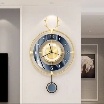 Šiaurės Šalių Mados Sieninis Laikrodis Paprasta Kambarį Metalo Tyli Prabanga Elnias Kūrybos Modernaus Dizaino Sieninis Laikrodis Reloj Sumalti Namų Dekoro 5
