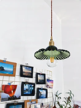Šiaurės žalvario mažas liustra, homestay baras skaitiklis, retro įėjimas, Japonų minimalistinės stiklo lempa