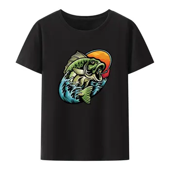 Žvejybos Talismanas Vasaros Grafinis Dizainas Modalinis Spausdinti Marškinėliai Patogus, Kvėpuojantis Y2k Streetwear Vyrai Laisvi Hipster Camisetas
